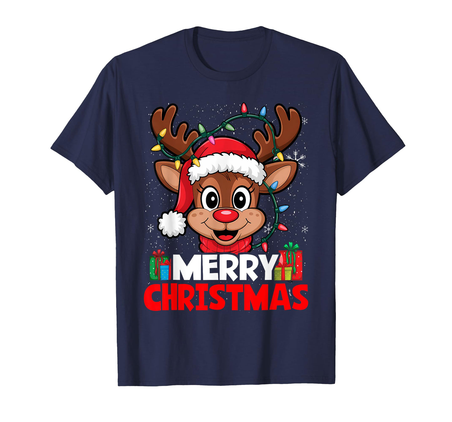 Merry Christmas Reindeer Xmas Family Men Women T-Shirt
