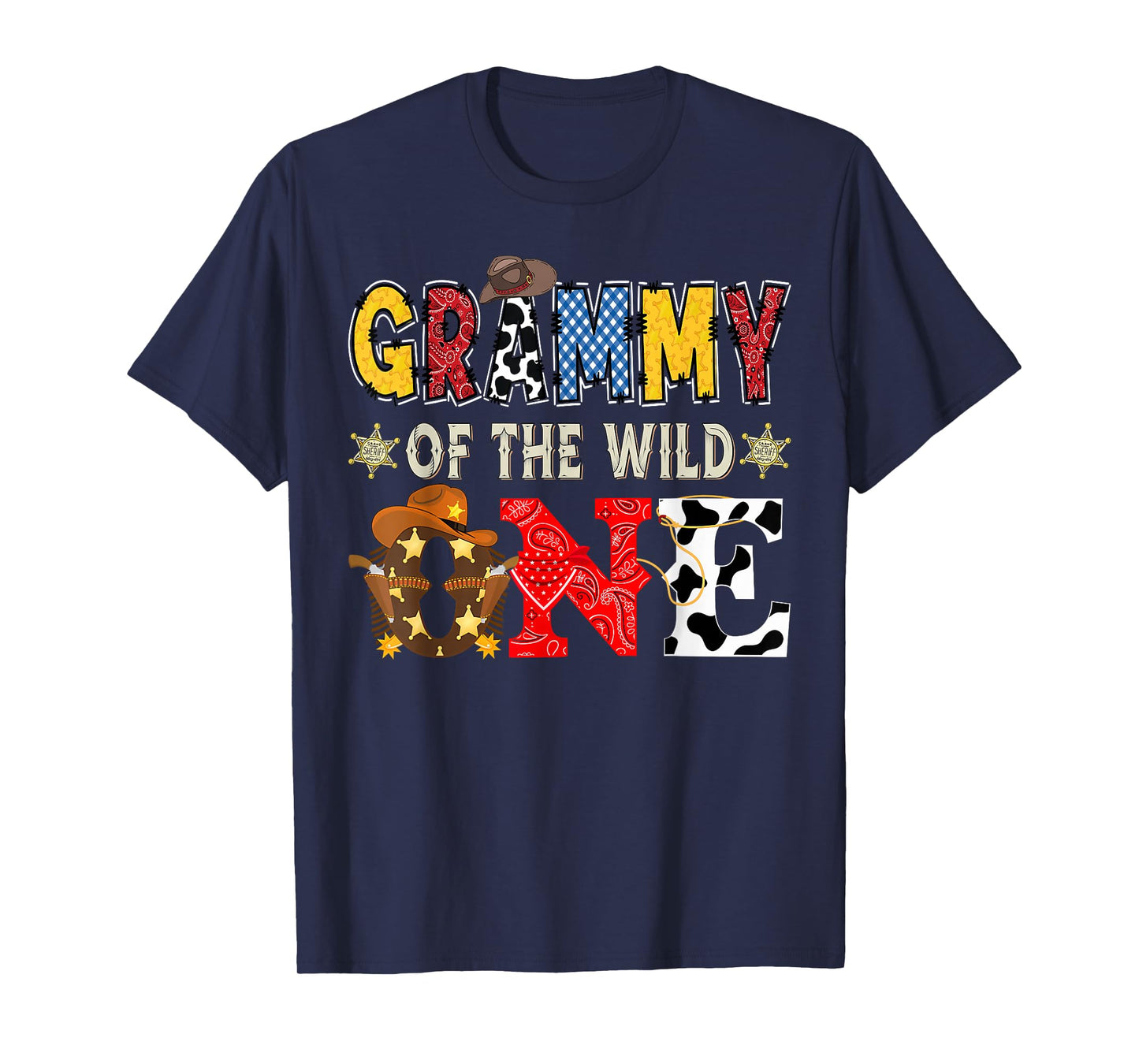 Grammy of The Wild One 1St Birthday Boy Western Cowboy T-Shirt