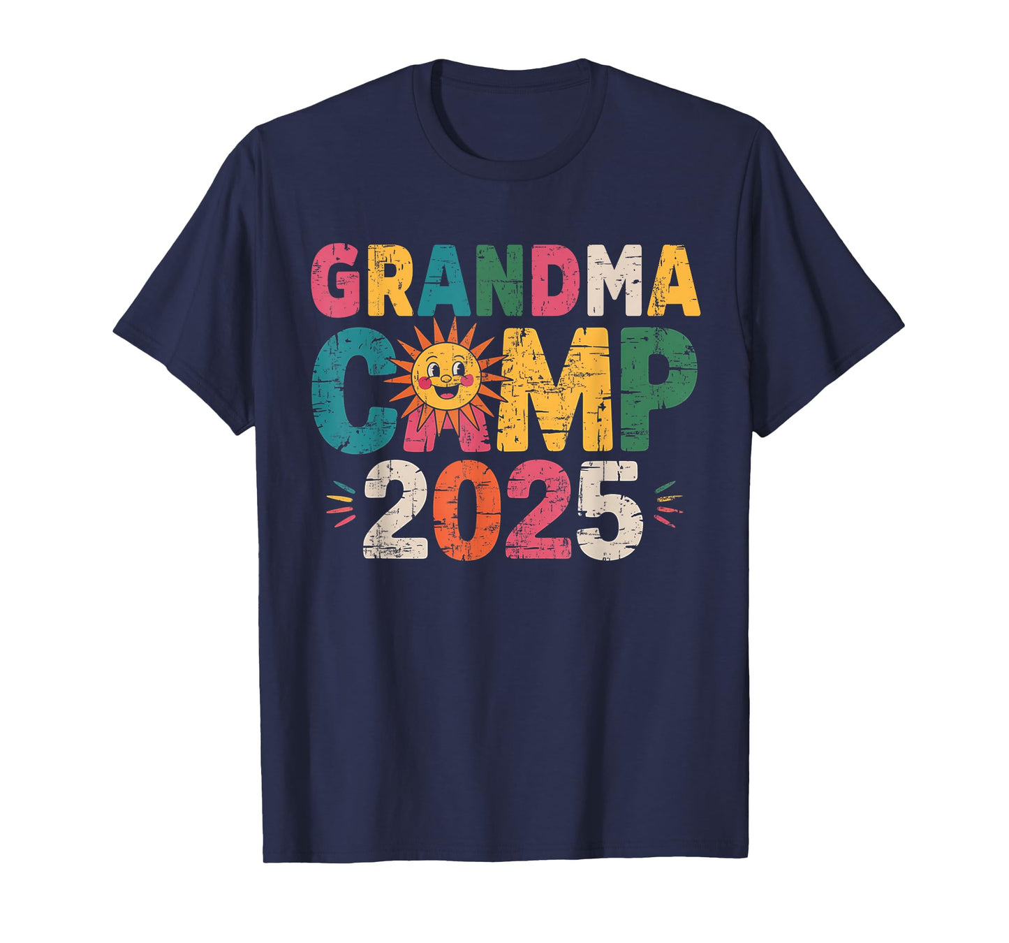 Grandma Camp 2025 Family Vacation Summer Camping Crew Kids T-Shirt
