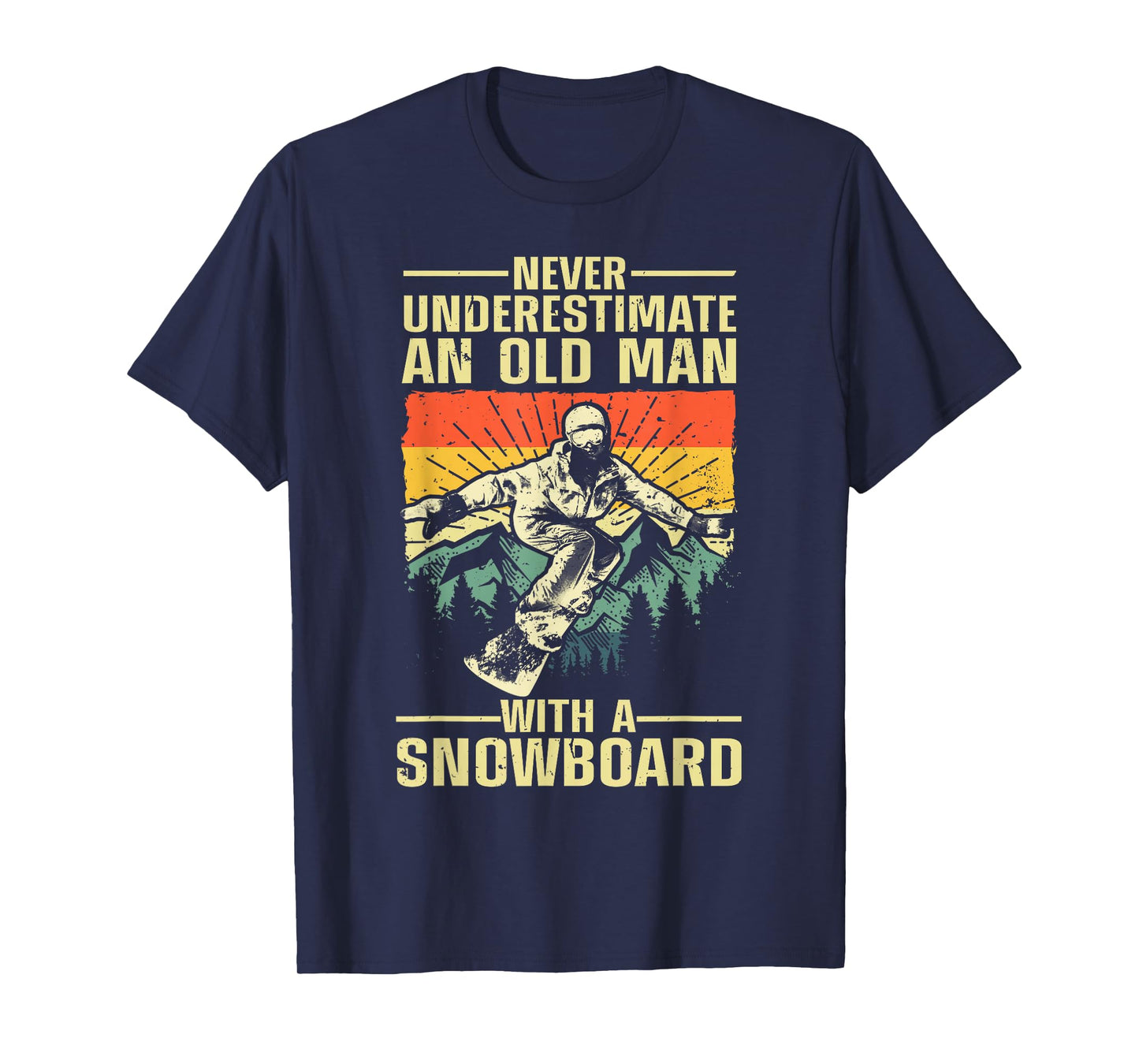 Cool Snowboarding Art For Men Grandpa Dad Winter Snowboarder T-Shirt