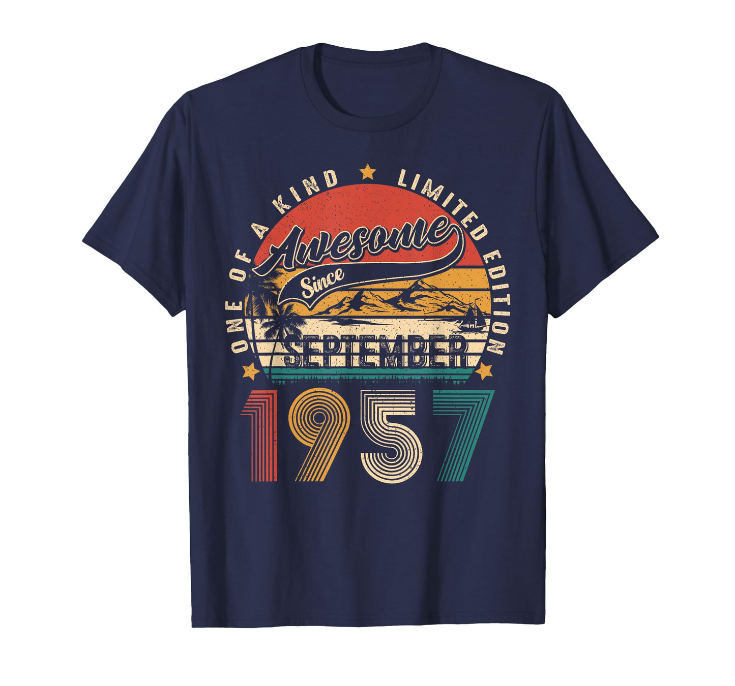Funny 67 Years Old Vintage September 1957 67th Birthday Men T-Shirt