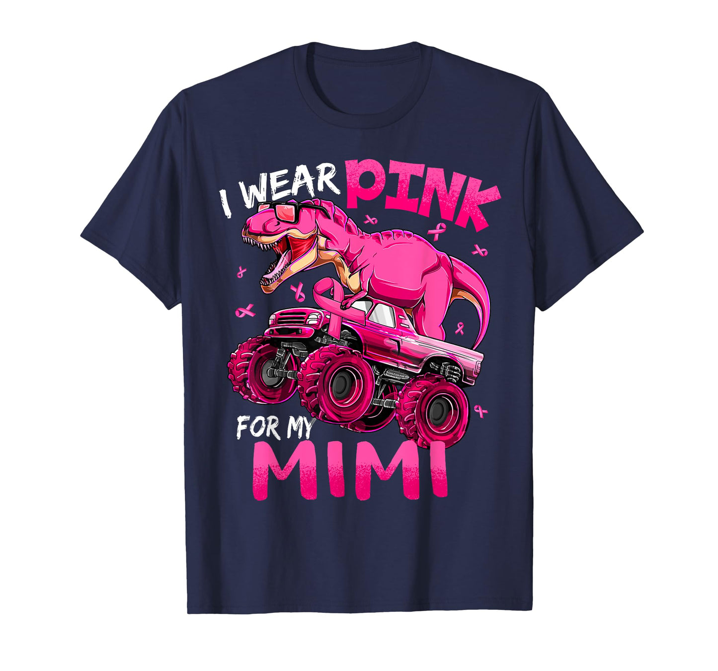 I Wear Pink For My Mimi Breast Cancer Awareness Dinosaur T-Shirt