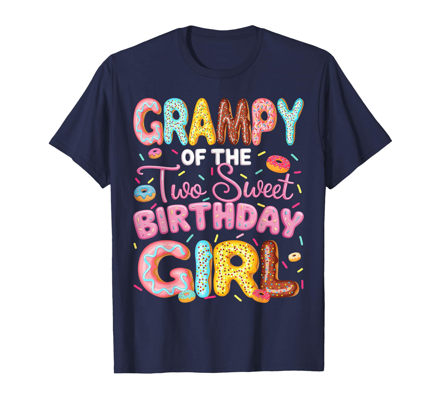 Grampy Of The Two Sweet Birthday Girl Donut 2Nd Birthday T-Shirt