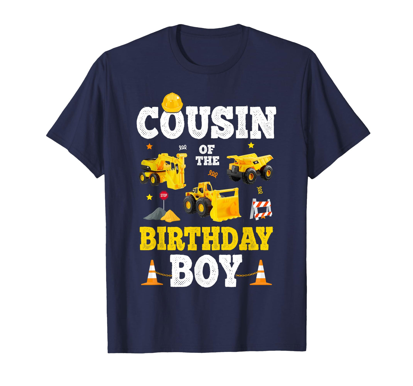 Cousin Of The Birthday Boy Bday Construction Crew Trucks T-Shirt