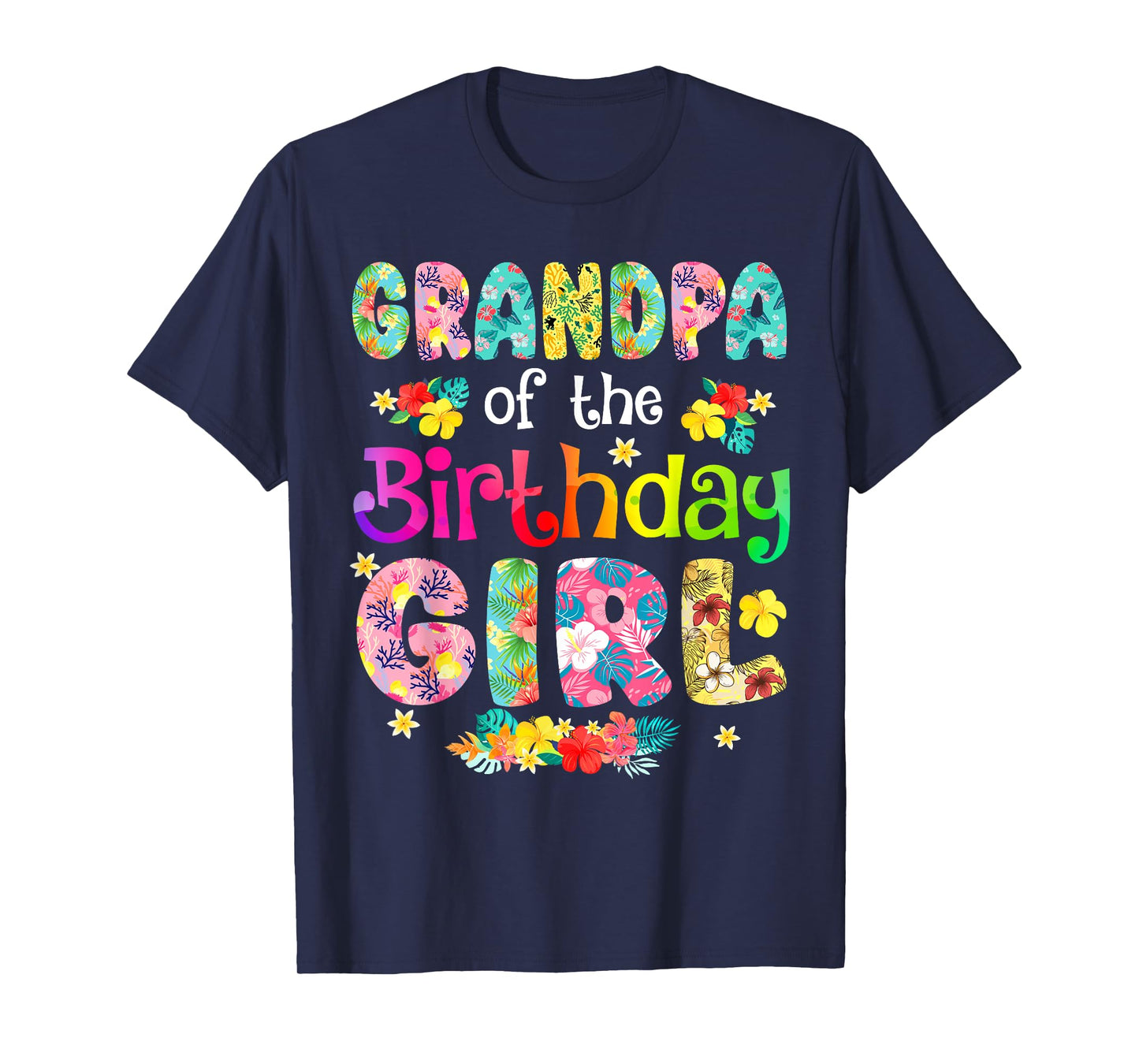 Grandpa Of The Birthday Girl Hawaii Bday Party Family T-Shirt