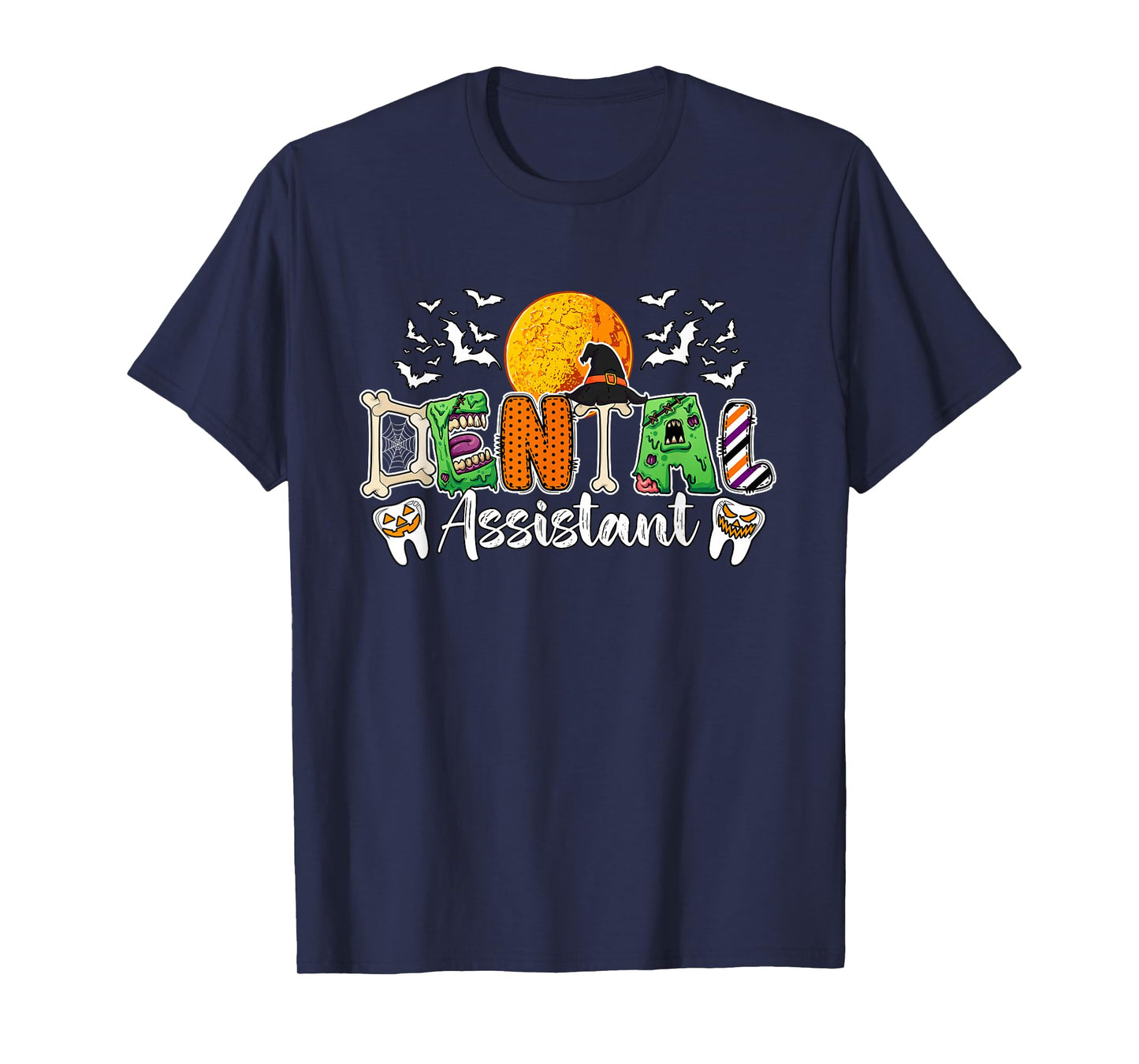 Dental Assistant Job Halloween Zombies Witch Costume Team T-Shirt