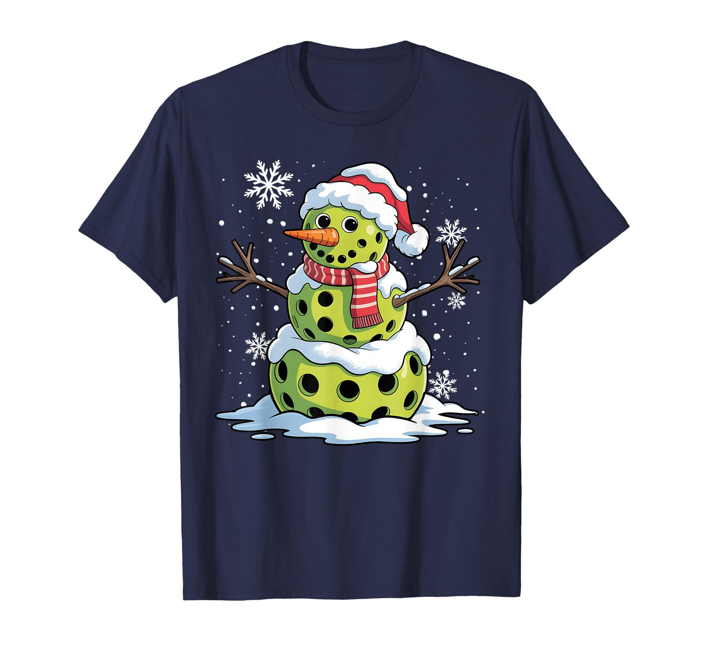 Christmas Pickleball Snowman Christmas Women Men Kids T-Shirt