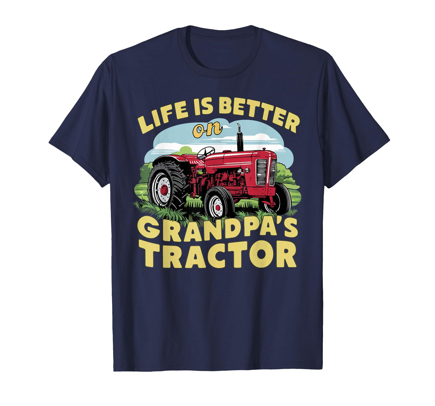 Life Is Better On Grandpas Tractor Kids Farm Tractor Boy T-Shirt