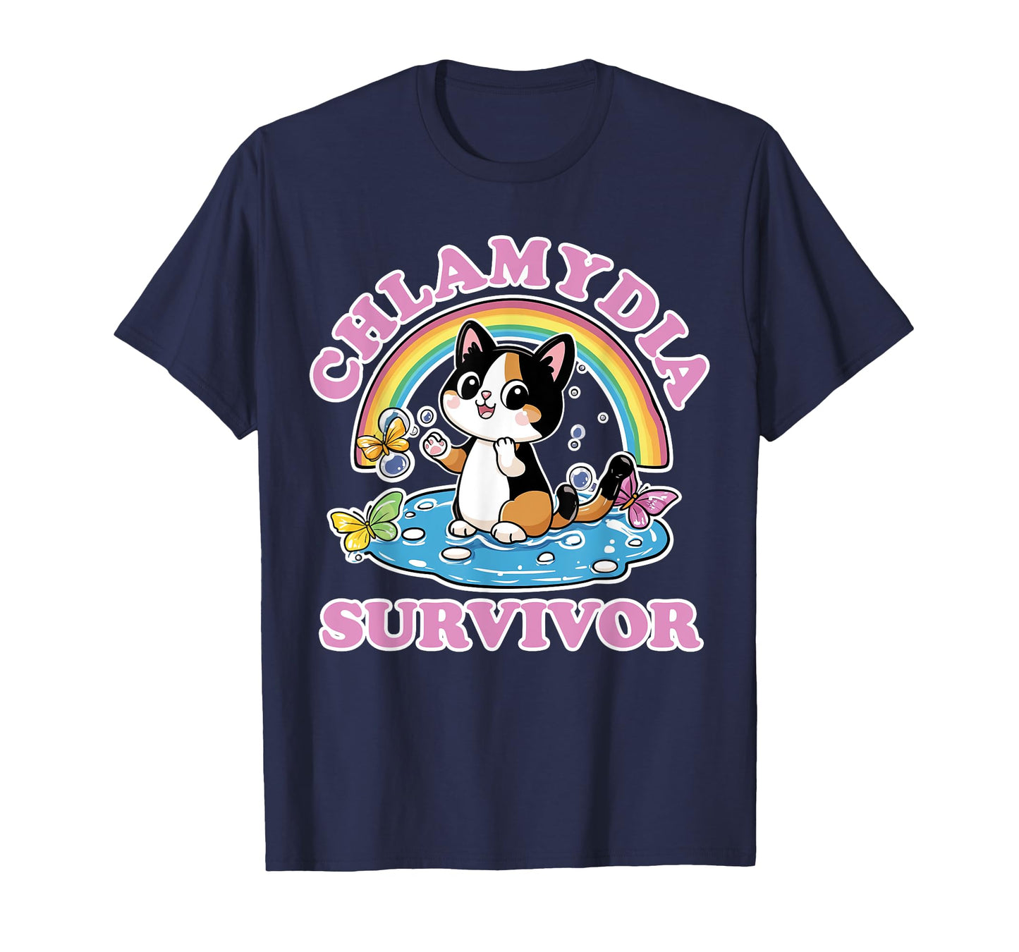 Chlamydia Survivor | Funny Inappropriate | Adult Meme Cat T-Shirt