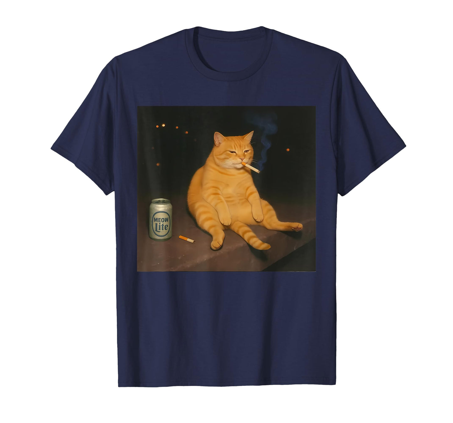 Cigarette Kitten Gen Z Joke Smoking Cat Meme Stupid Brainrot T-Shirt