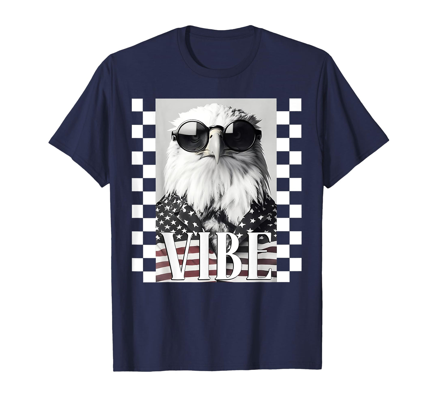 American Flag Patriotic Eagle Vibe Men Boys 4th of July T-Shirt