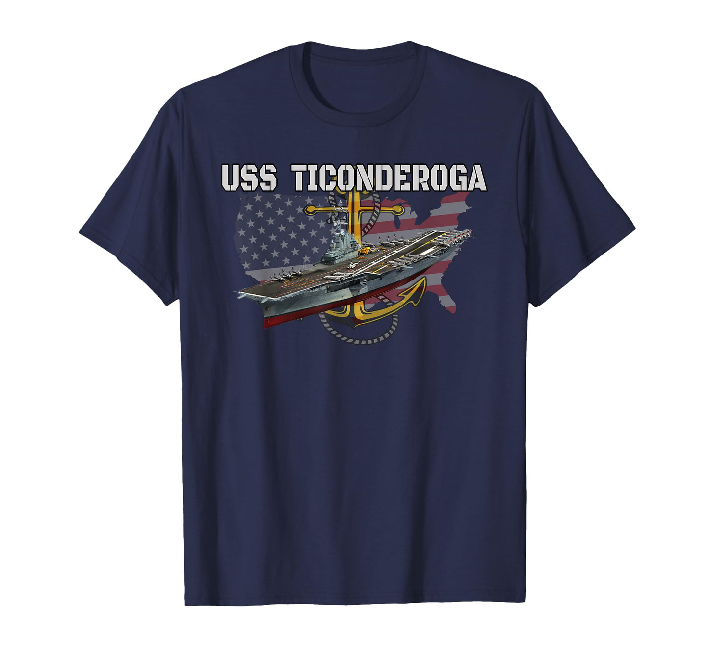 Aircraft Carrier USS Ticonderoga CV-14 CVA-14 CVS-14 Veteran T-Shirt