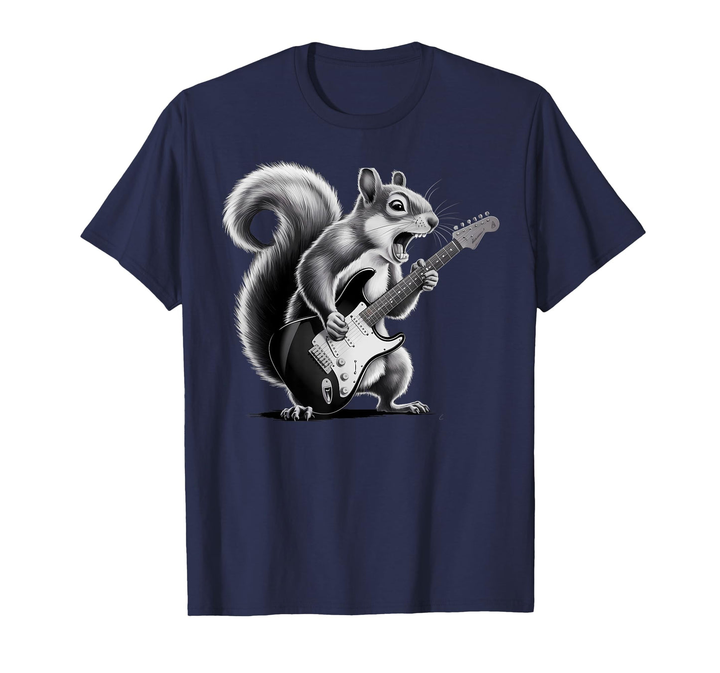 Rocking Squirrel Electric Guitar Rock Music Men Women Kids T-Shirt