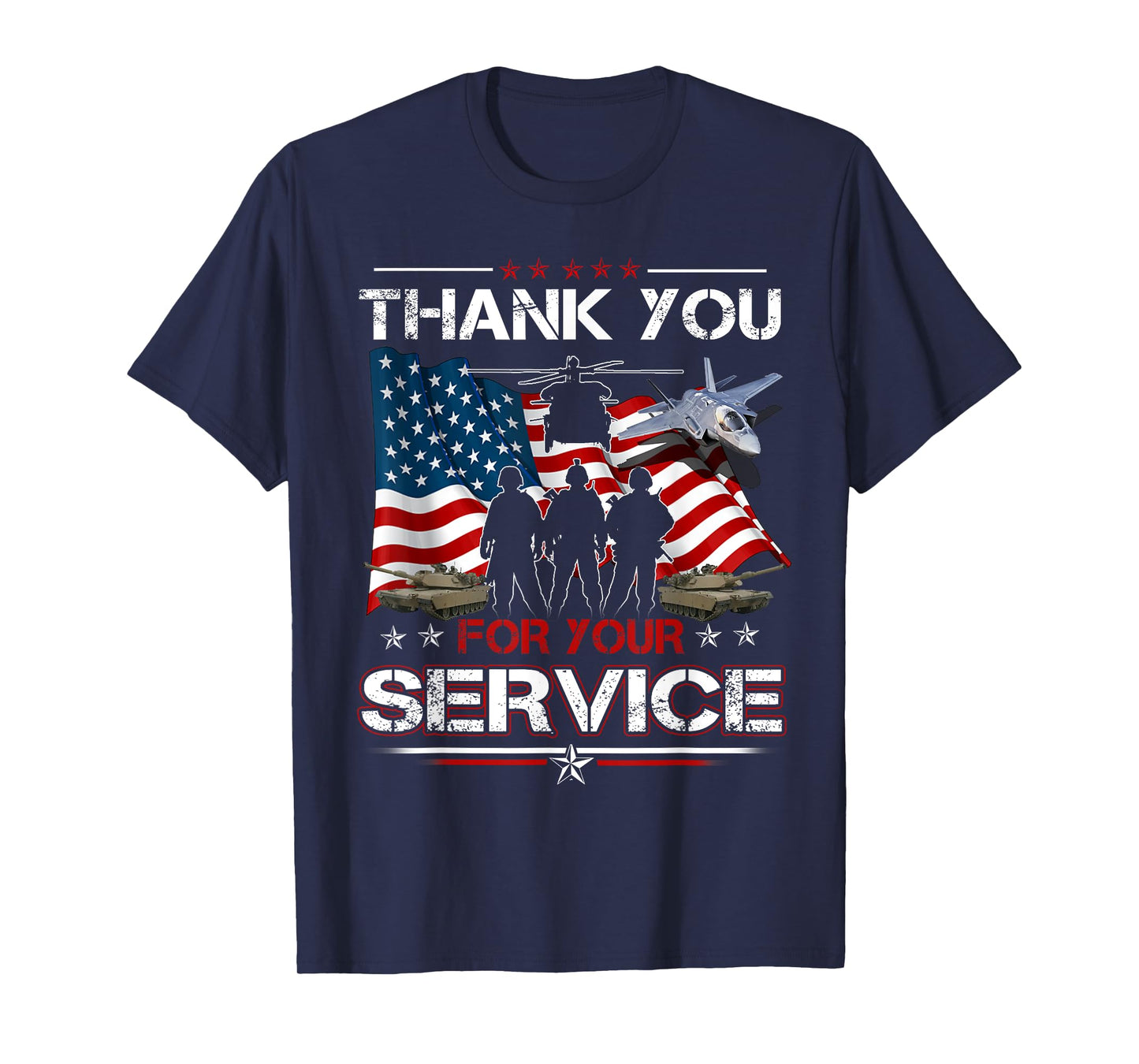 Thank You For Your Service US Flag Patriotic Veterans Day T-Shirt
