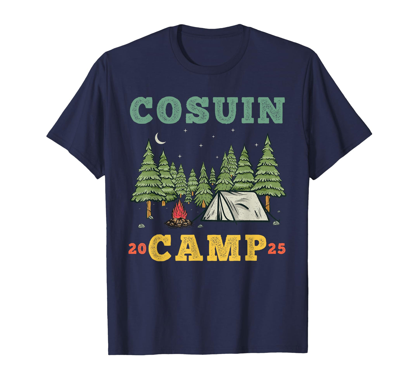 Cousin Camp Vintage Vacation Summer Camping Crew T-Shirt