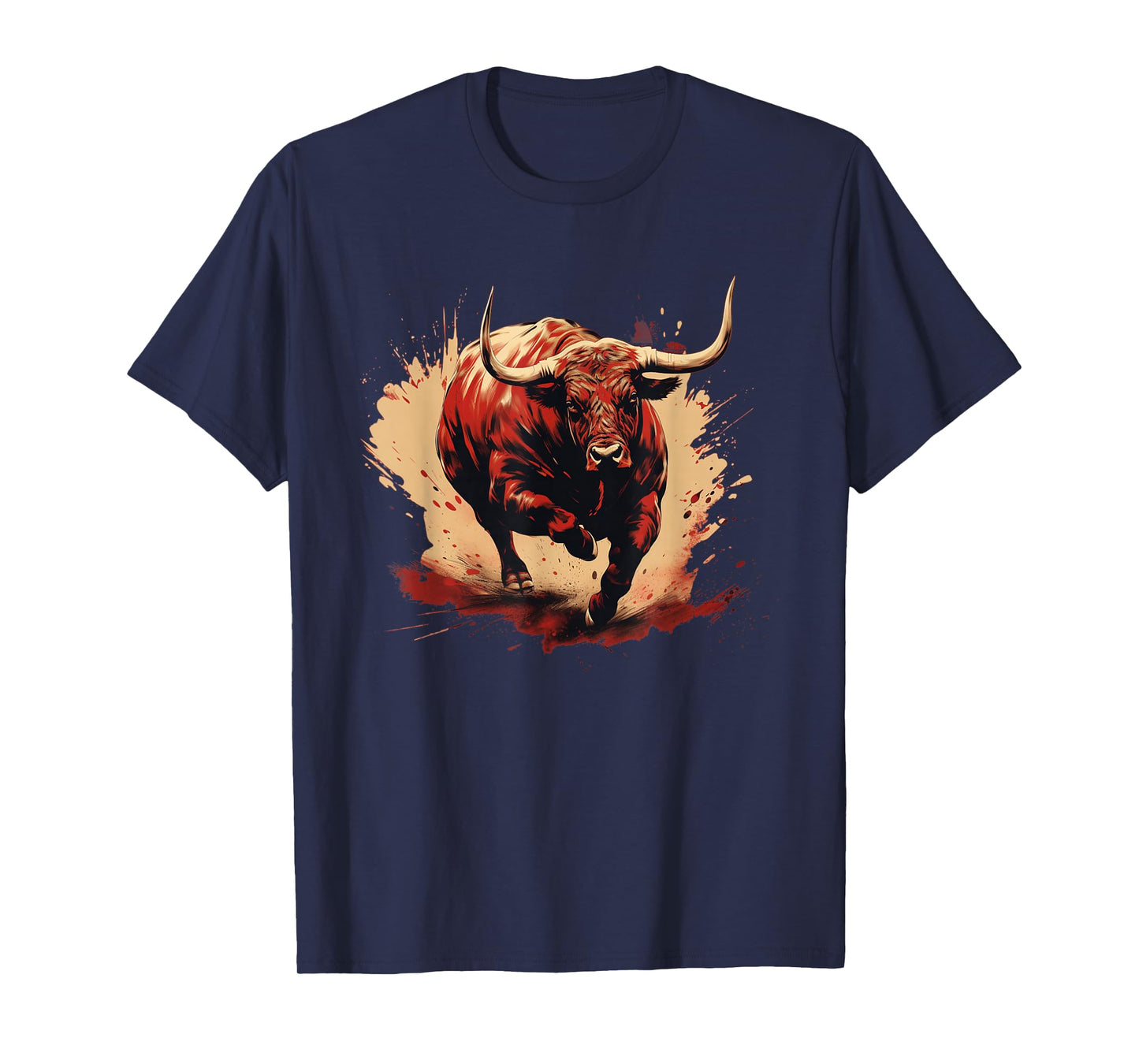 Bull with big Horns for Bull Run Fans and Animals Lovers T-Shirt