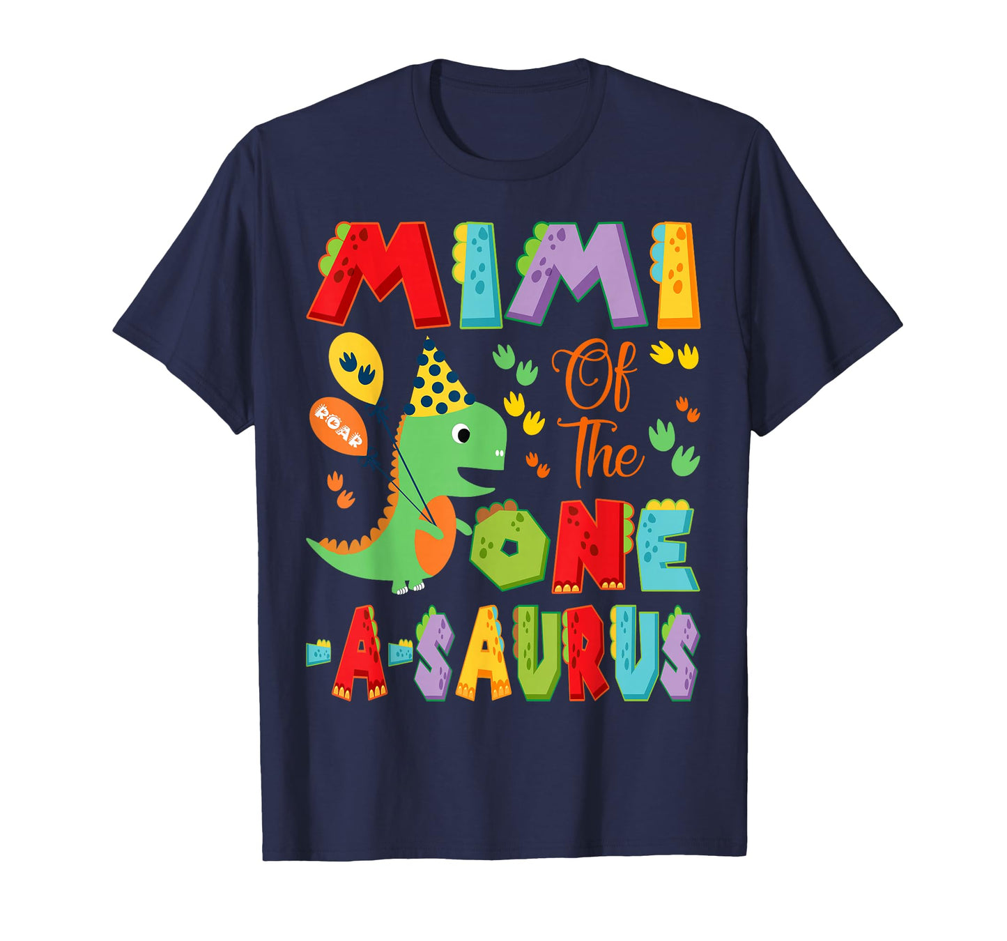 Mimi Of The One-A-Saurus 1St Birthday Boy Dinosaur T-Shirt