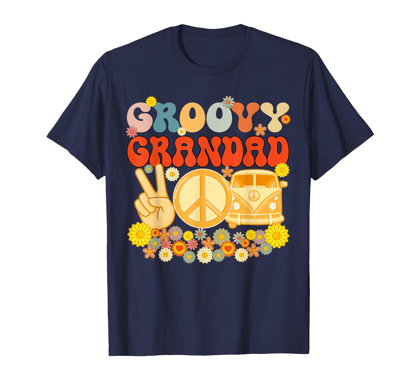 Groovy Grandad Retro Matching Family Baby Shower Father's Da T-Shirt