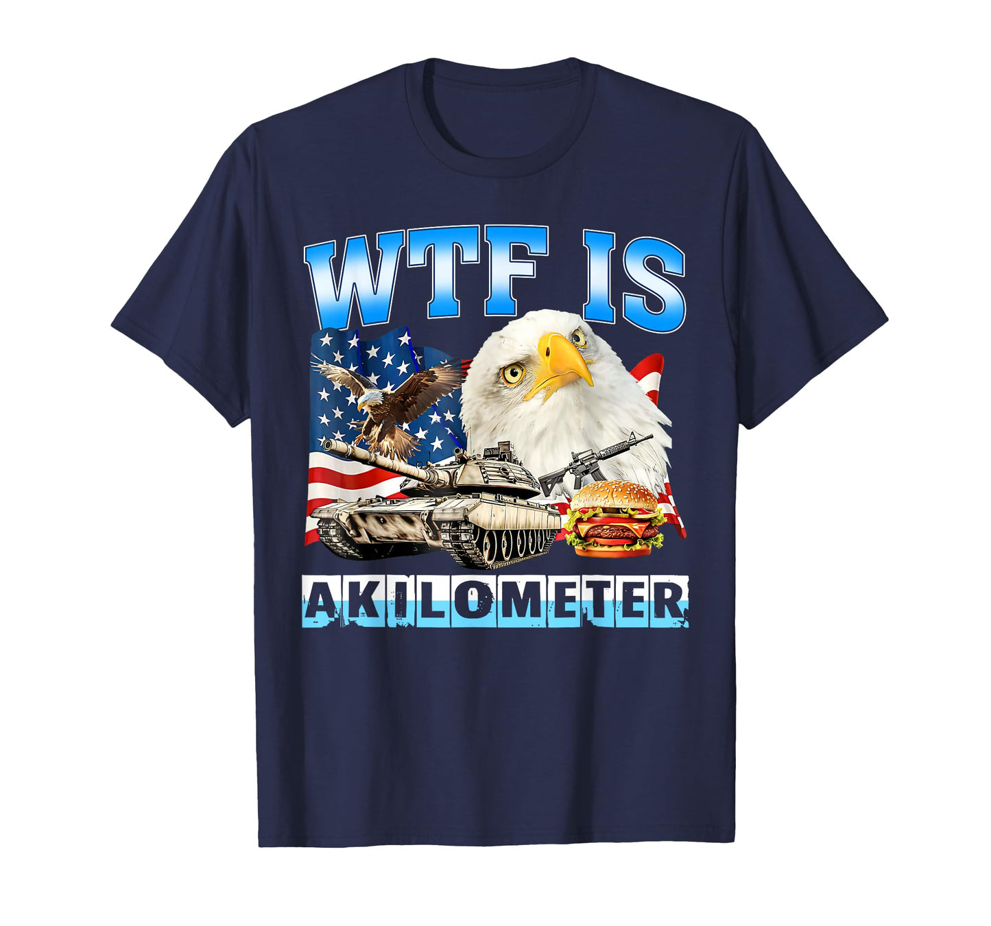 Kilometer Eagle Badge American 4th of July T-Shirt