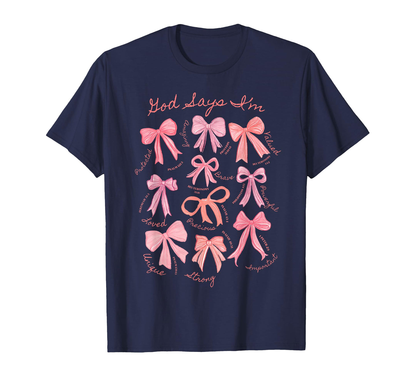 God Says I'm Coquette Bow Christian Jesus Autumn Fall Y'all T-Shirt