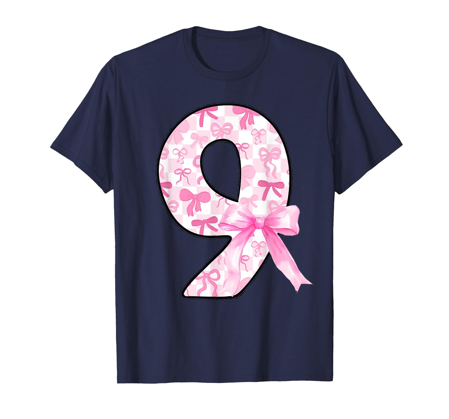 It's My 9th Birthday Kids Bow 9 Years Old Girls Bday Party T-Shirt