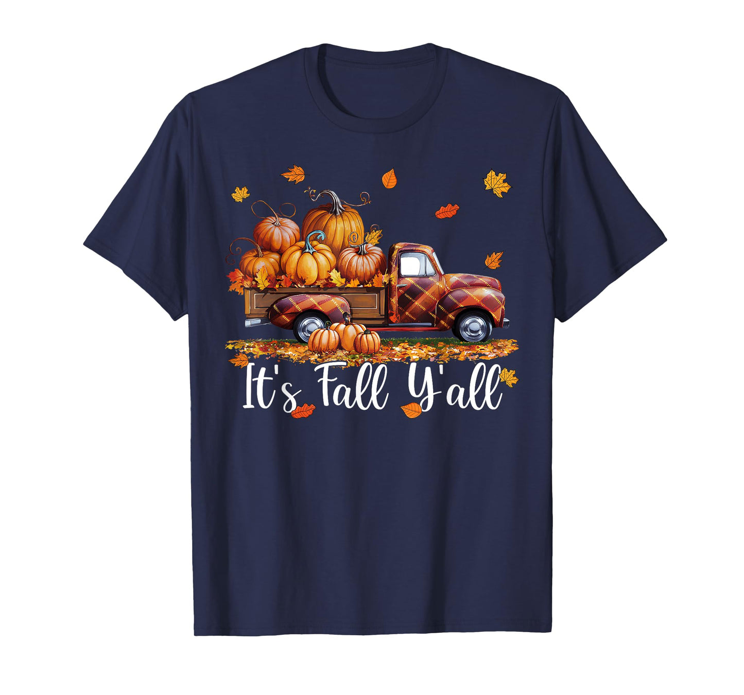 It's Fall Y'all Pumpkin Truck Autumn Tree Hello Fall T-Shirt