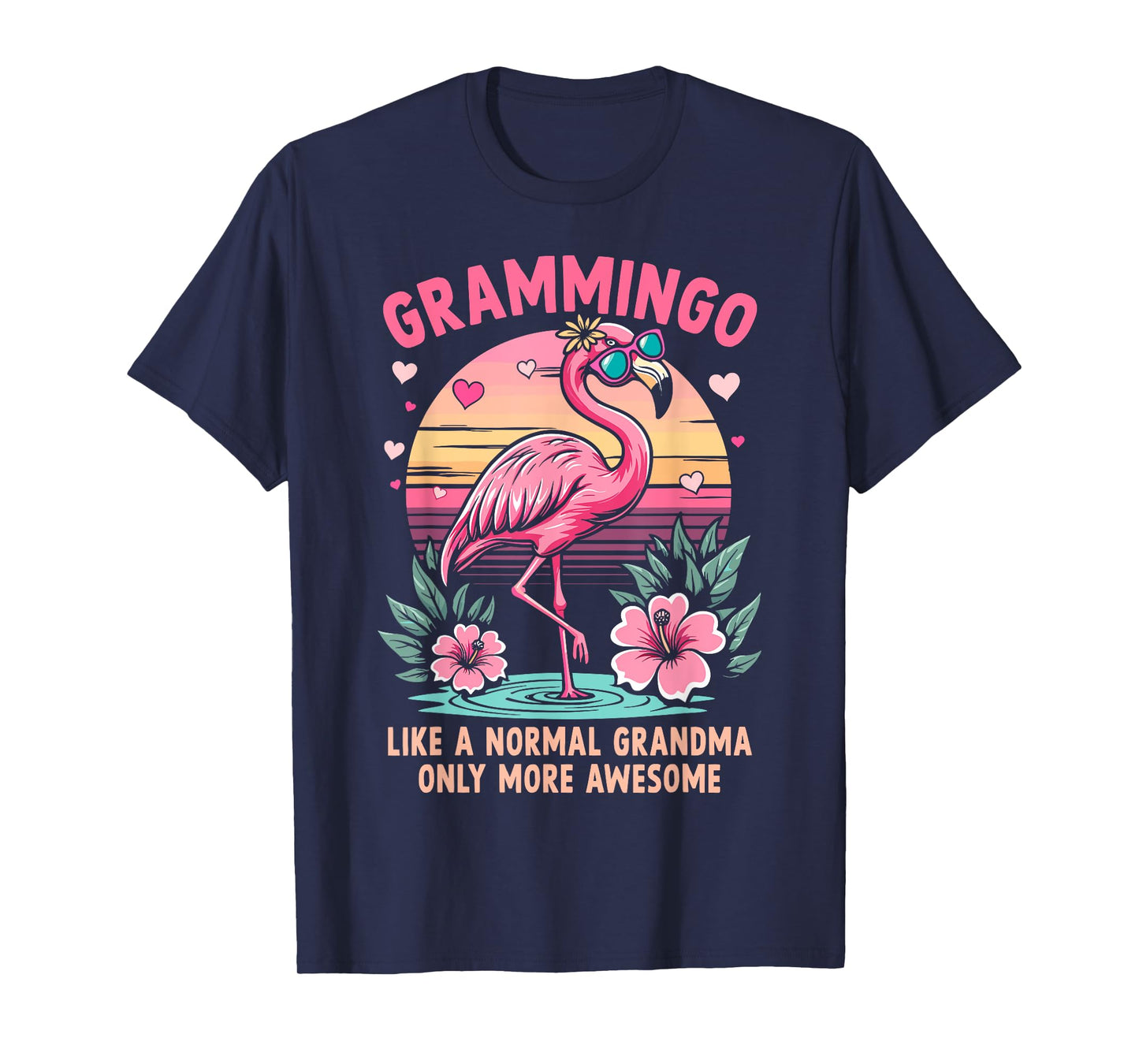 Gramingo Flamingo grandma floral retro women T-Shirt