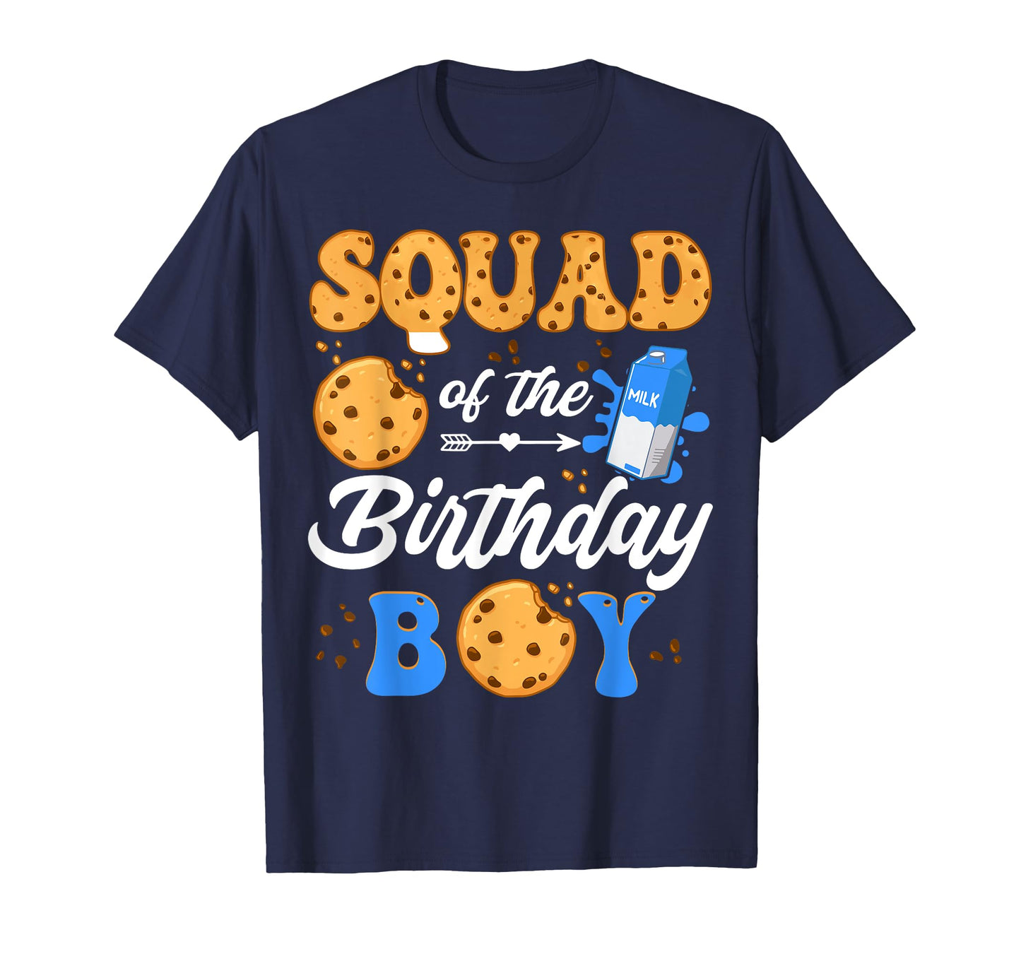 Squad Of The Birthday Boy Milk And Cookies 1St Birthday T-Shirt