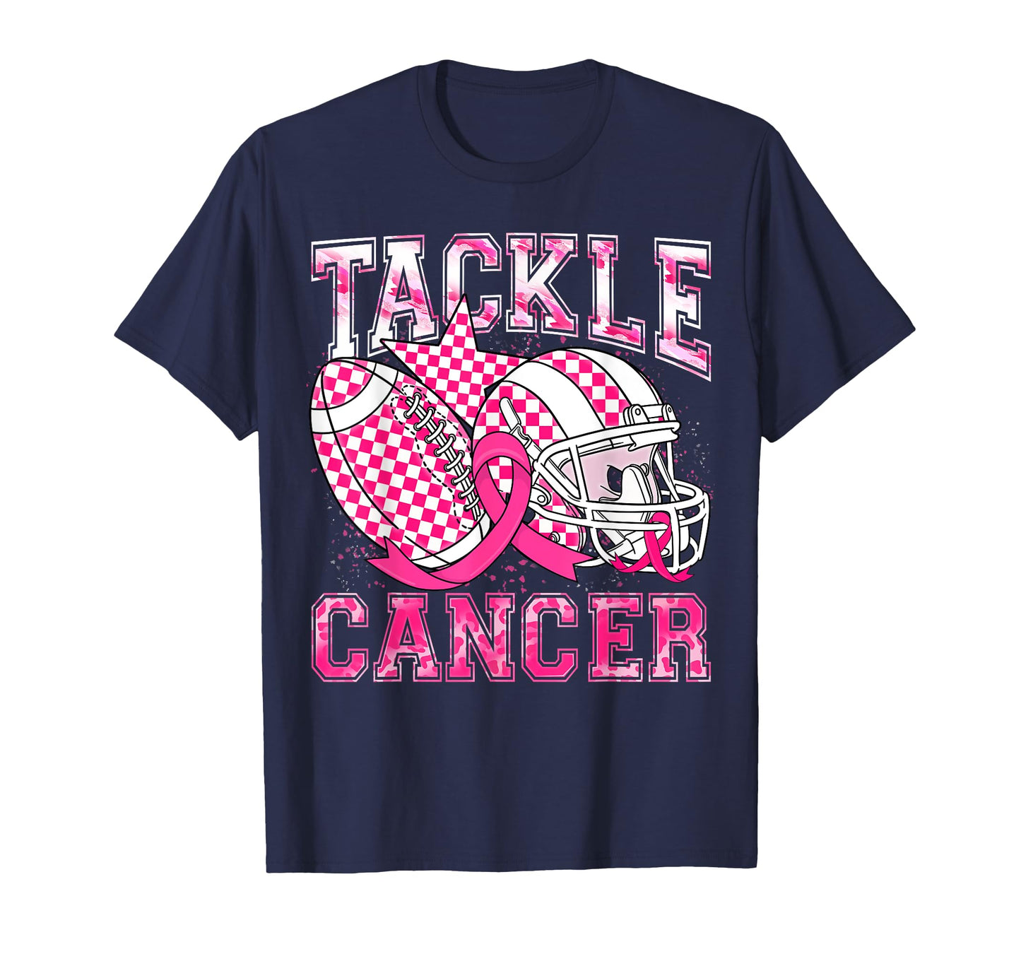 Football Tackle Breast Cancer Pink Breast Cancer Awareness T-Shirt