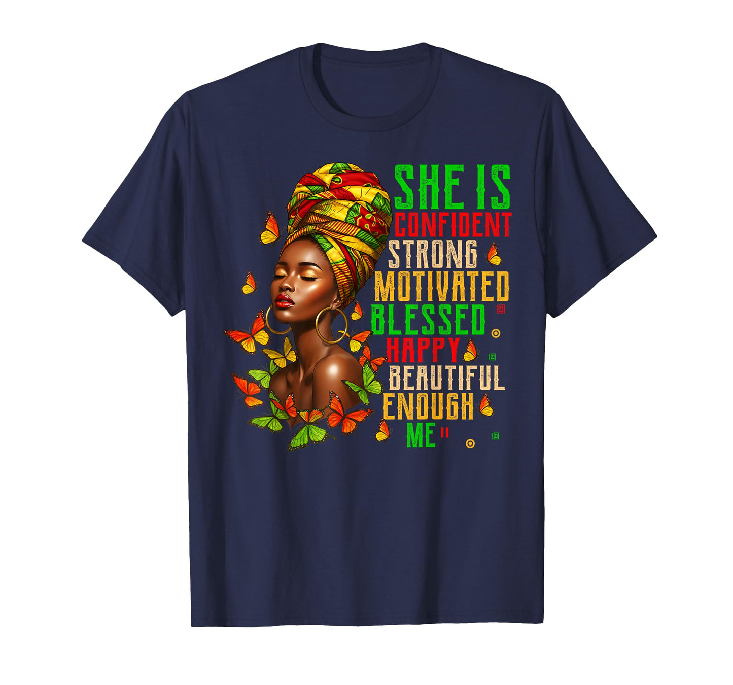 She Is Strong Educated Blessed Black History Women Girls T-Shirt