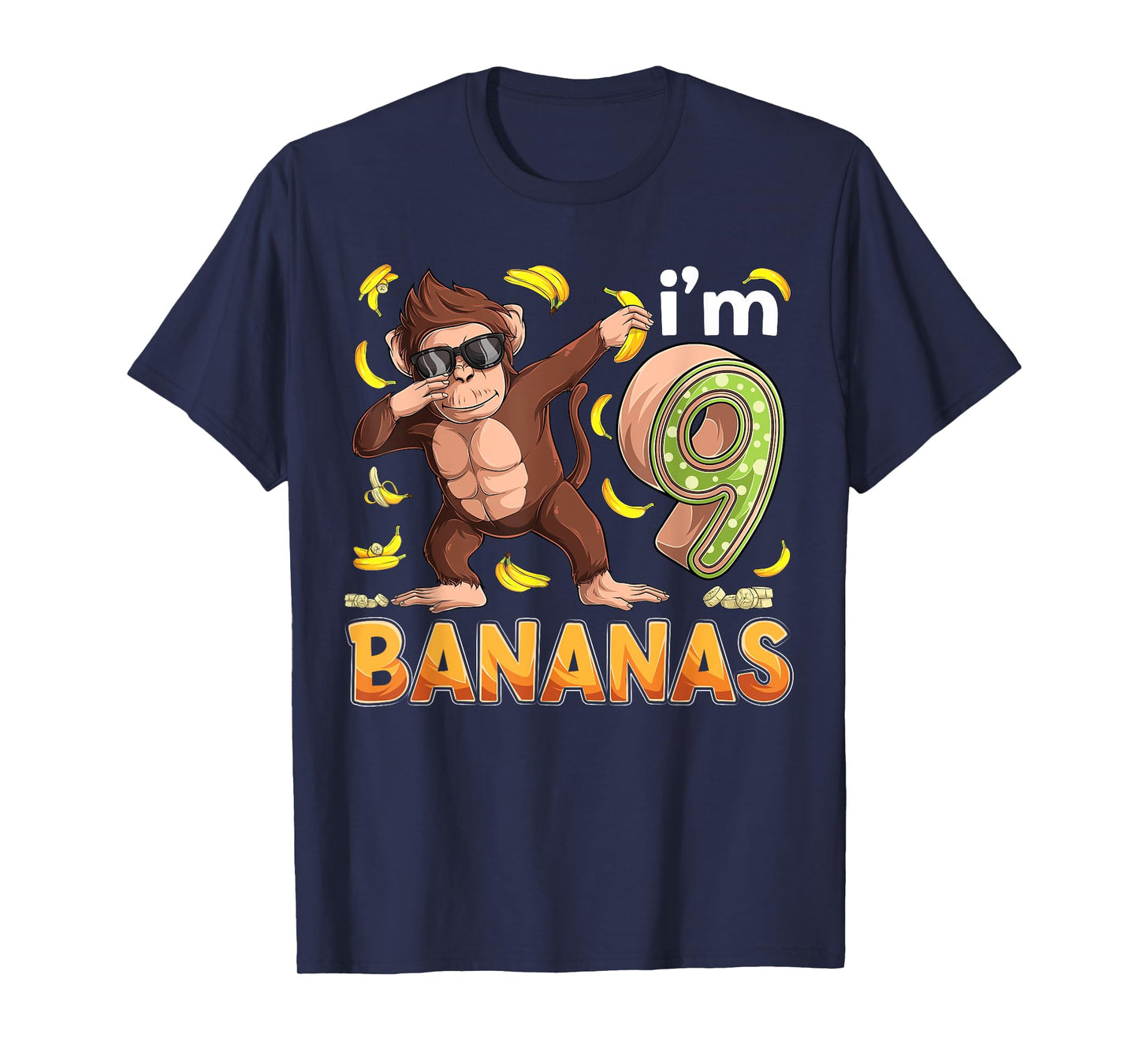 9 Year Old Monkey Birthday Safari Jungle Animal 9th B-day T-Shirt