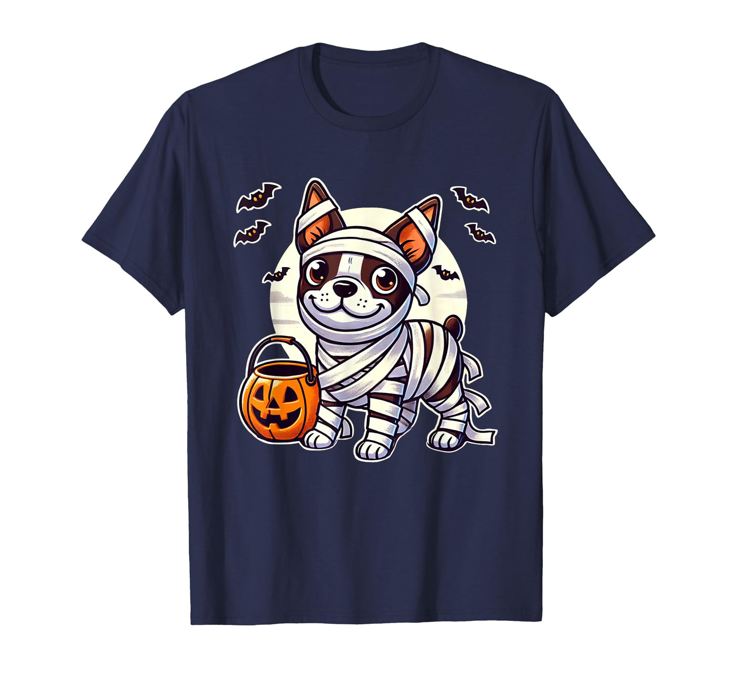 Boston Terrier Halloween Mummy Cute Boston Terrier T-Shirt
