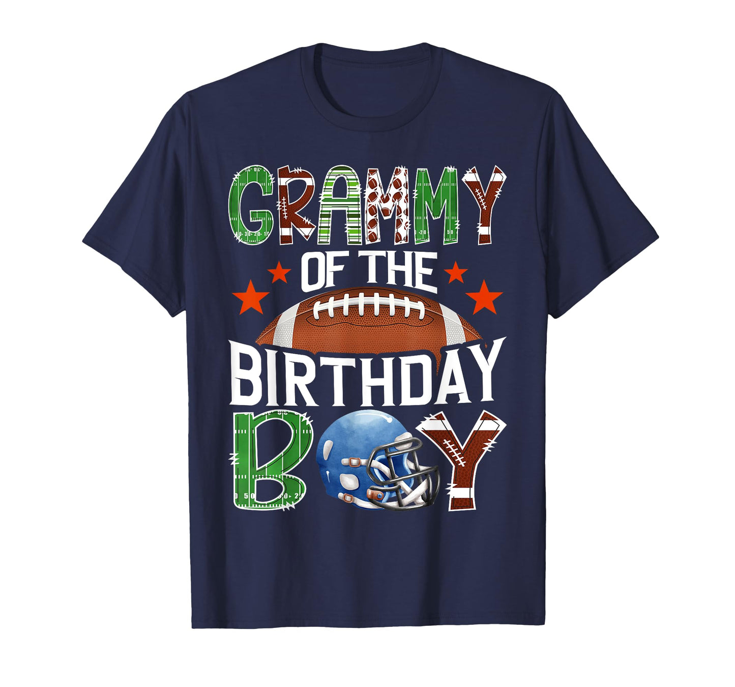 Grammy Of The Birthday Boy Football 1St Year Down Birthday T-Shirt