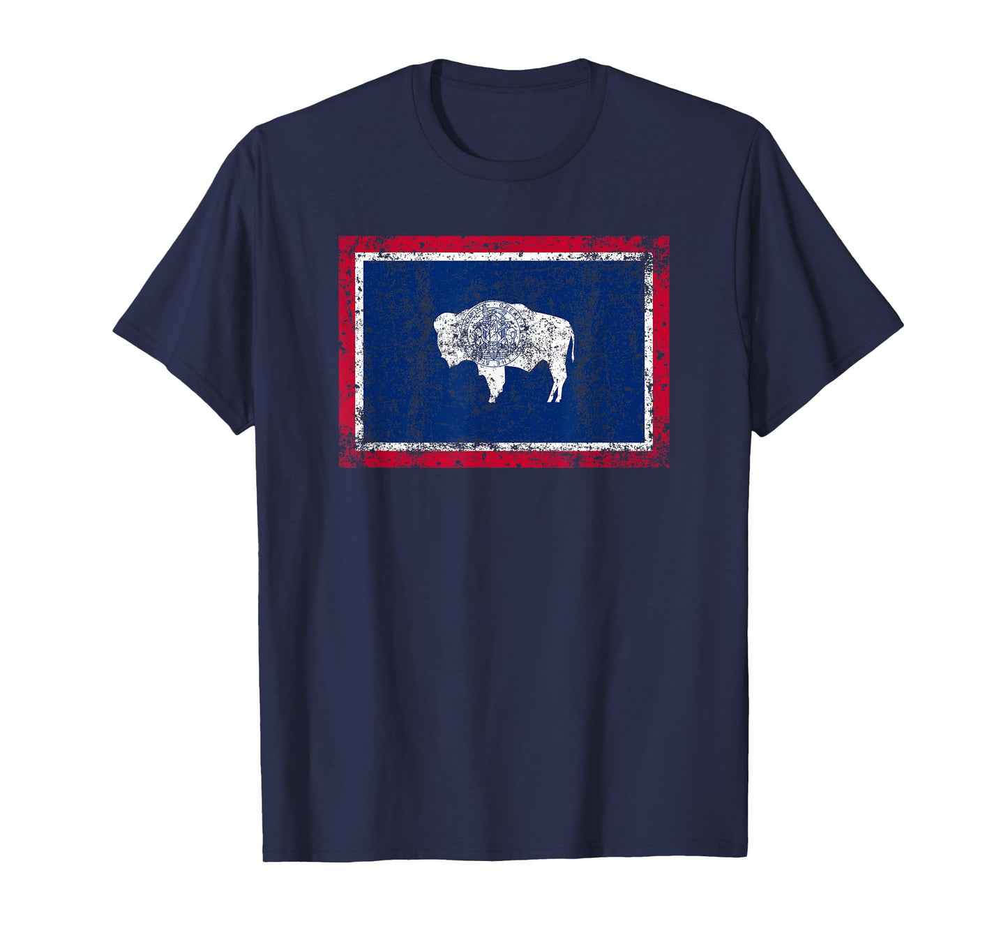State of Wyoming Flag Fun Vintage Retro Fall Hiking Gift Dad T-Shirt