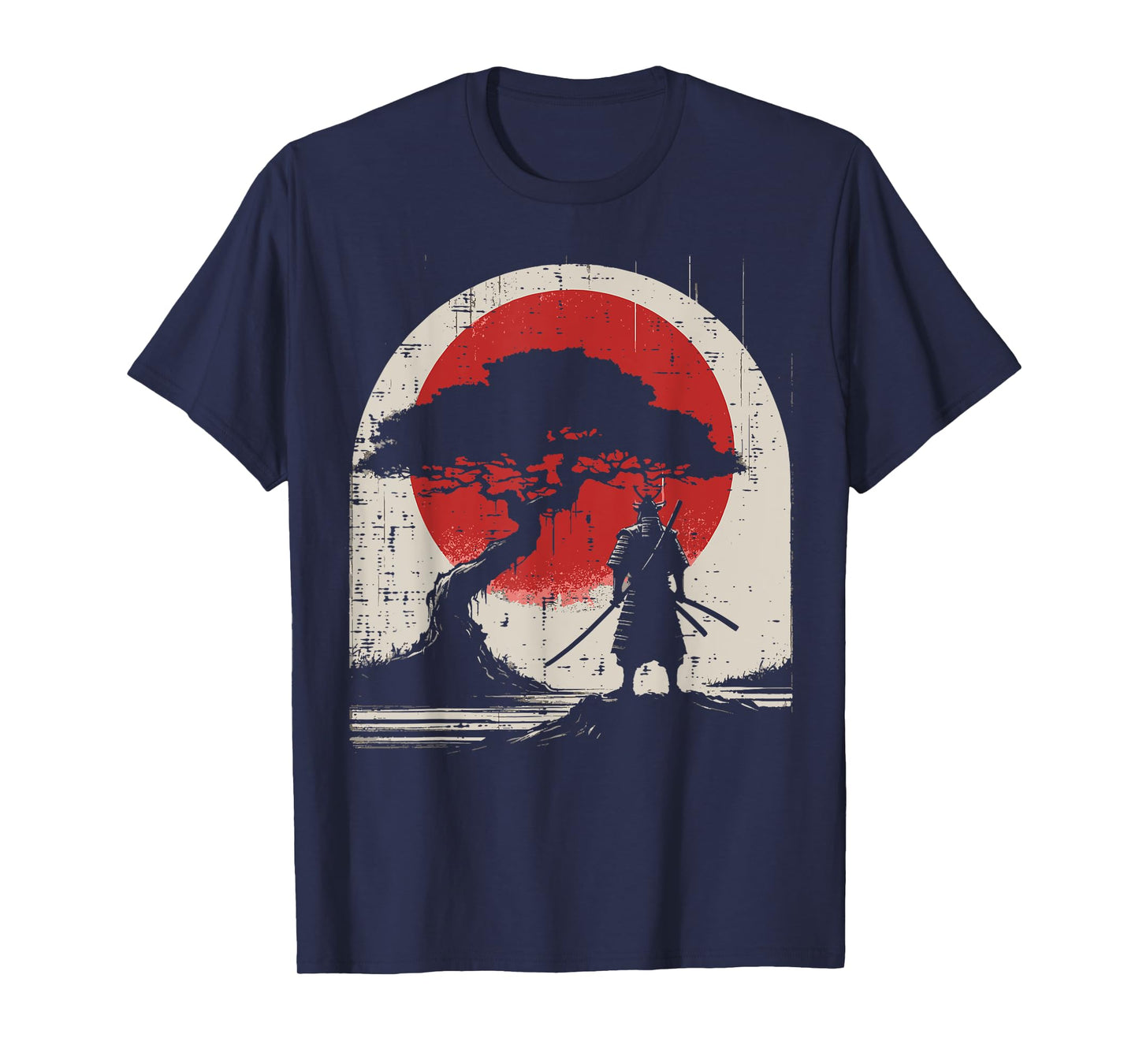 Japanese Samurai Kimono Tree Sun Vintage Art Women Men Kids T-Shirt