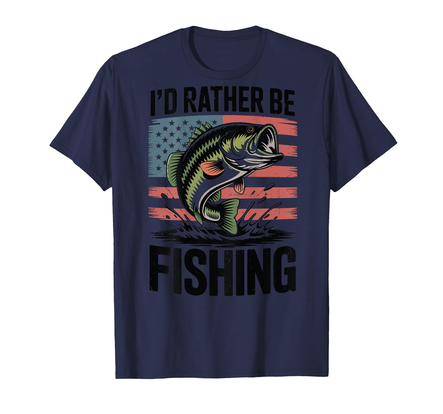 Boy Id Rather Be Fishing-Shirt Youth Men Bass Fish Dad Funny T-Shirt