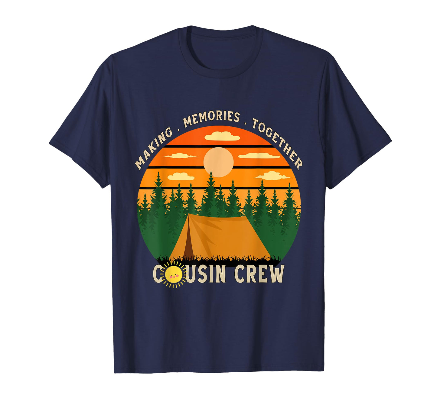 Cousin Camp Vintage Camper Family Camping Trip 2025 Summer T-Shirt