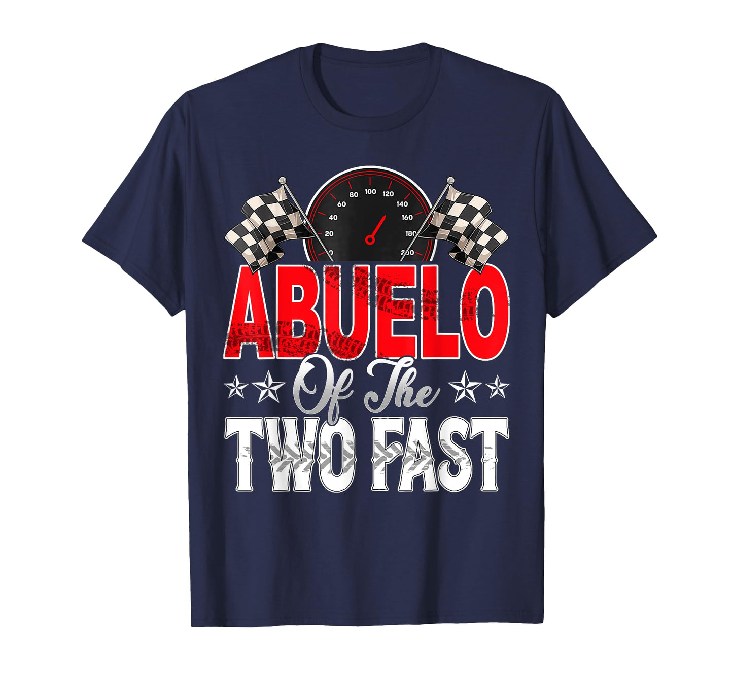 Abuelo Of The Two Fast Second Birthday Racing Car Family T-Shirt