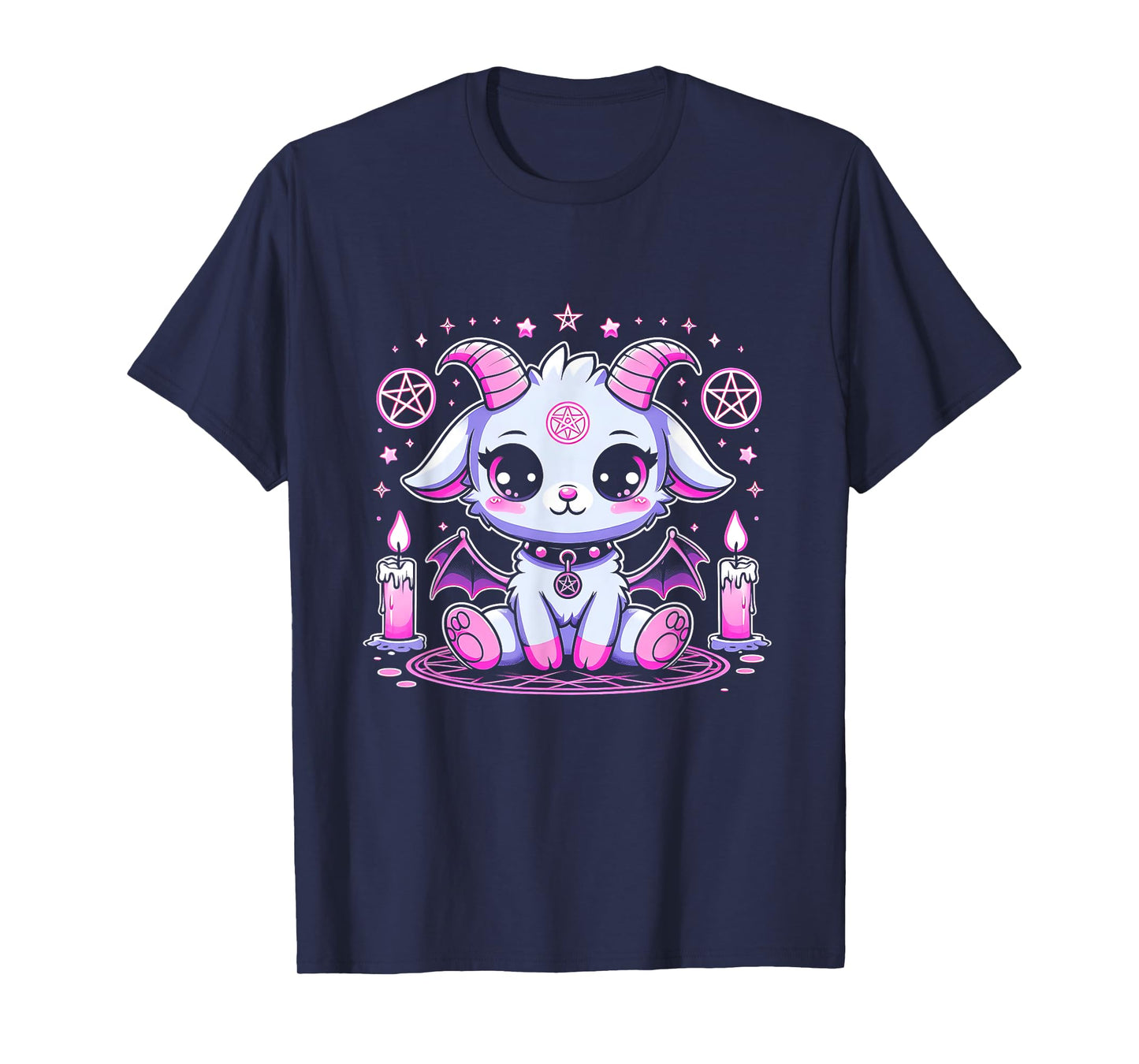 Kawaii Pastel Goth Cute Creepy Pentacle Baphomet Halloween T-Shirt