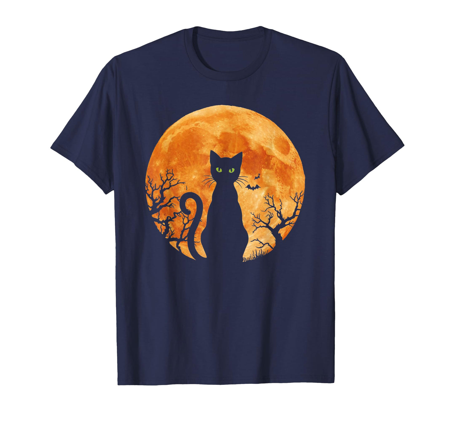 Scary Halloween Cat Costume Retro Cat Moon Vintage Gifts T-Shirt for Men Women Kids
