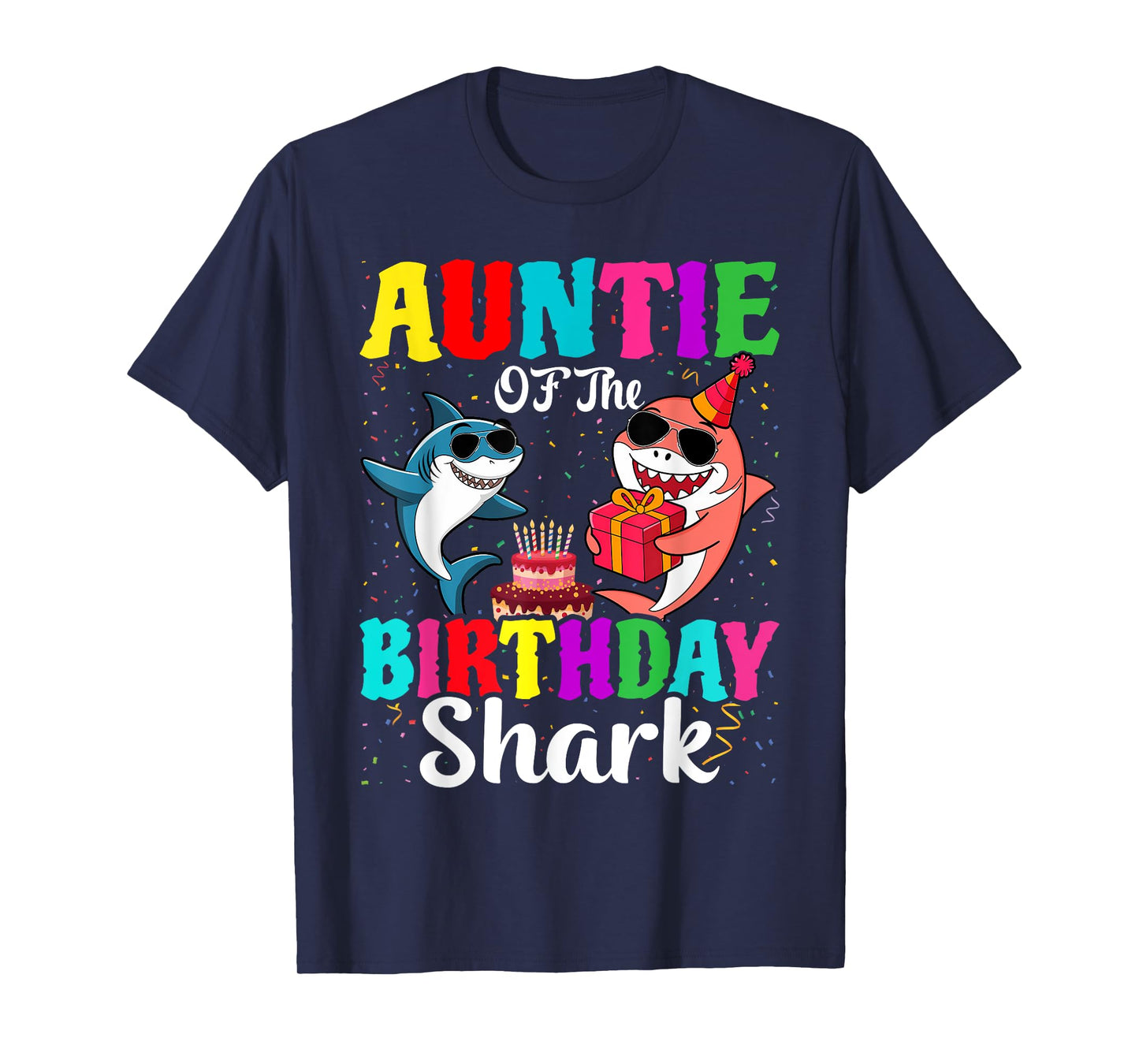 Auntie Of The Shark Birthday Family Matching Birthday Nephew T-Shirt