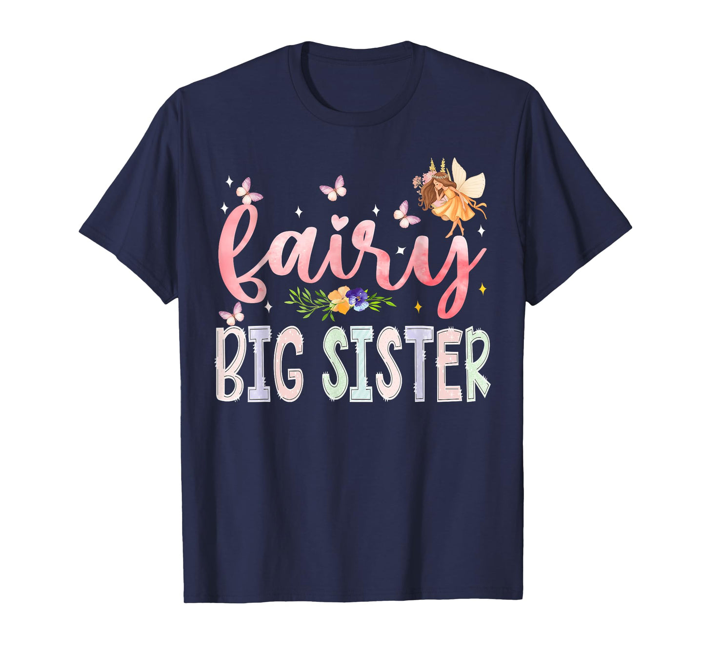 Fairy Big Sister Magical Floral Birthday Girl Fairytale T-Shirt