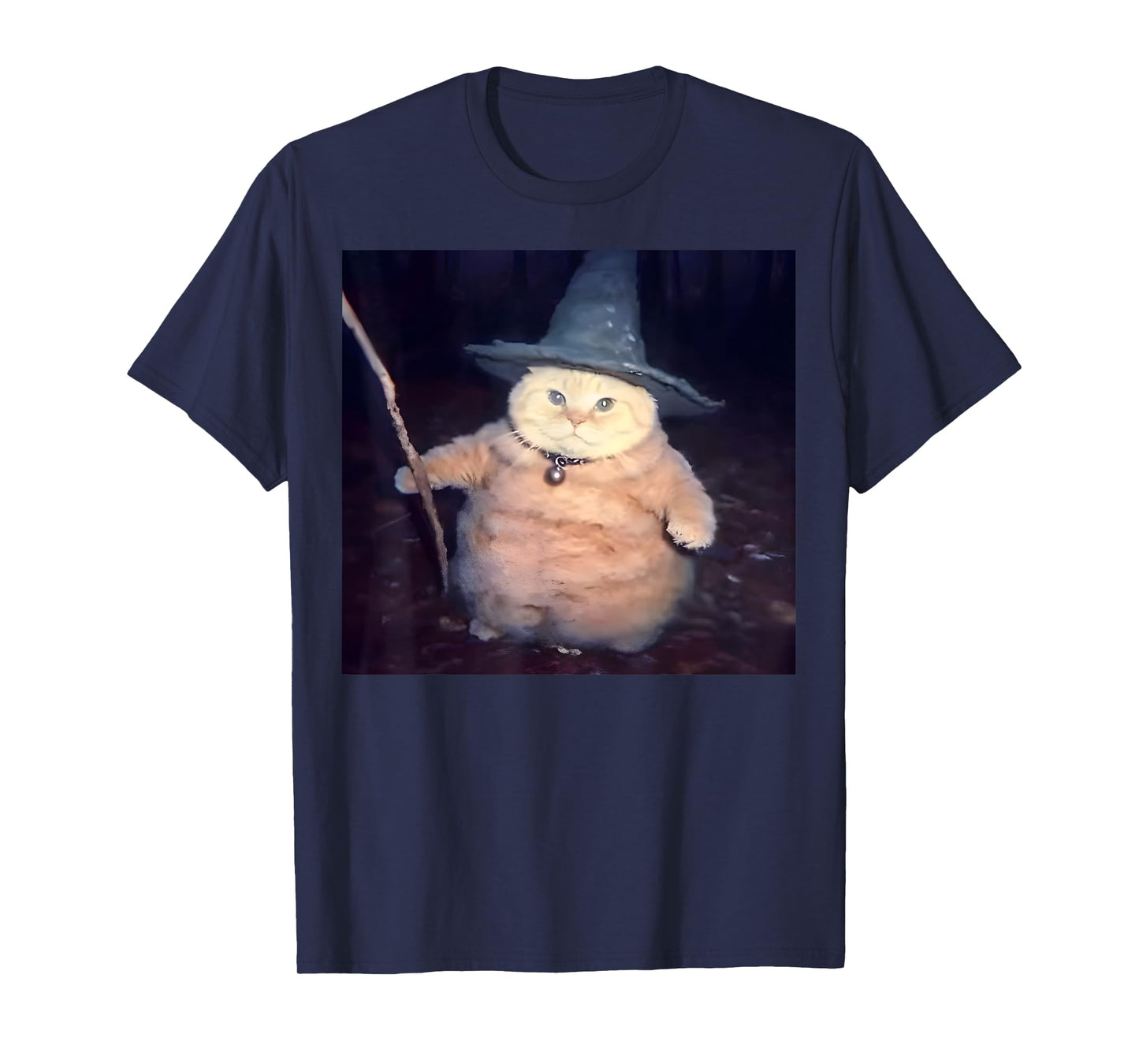 Wizard Cat Funny Halloween Cat Meme Men Women Kids T-Shirt