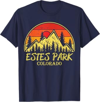 Vintage Estes Park Colorado CO Mountains Hiking Souvenir T-Shirt
