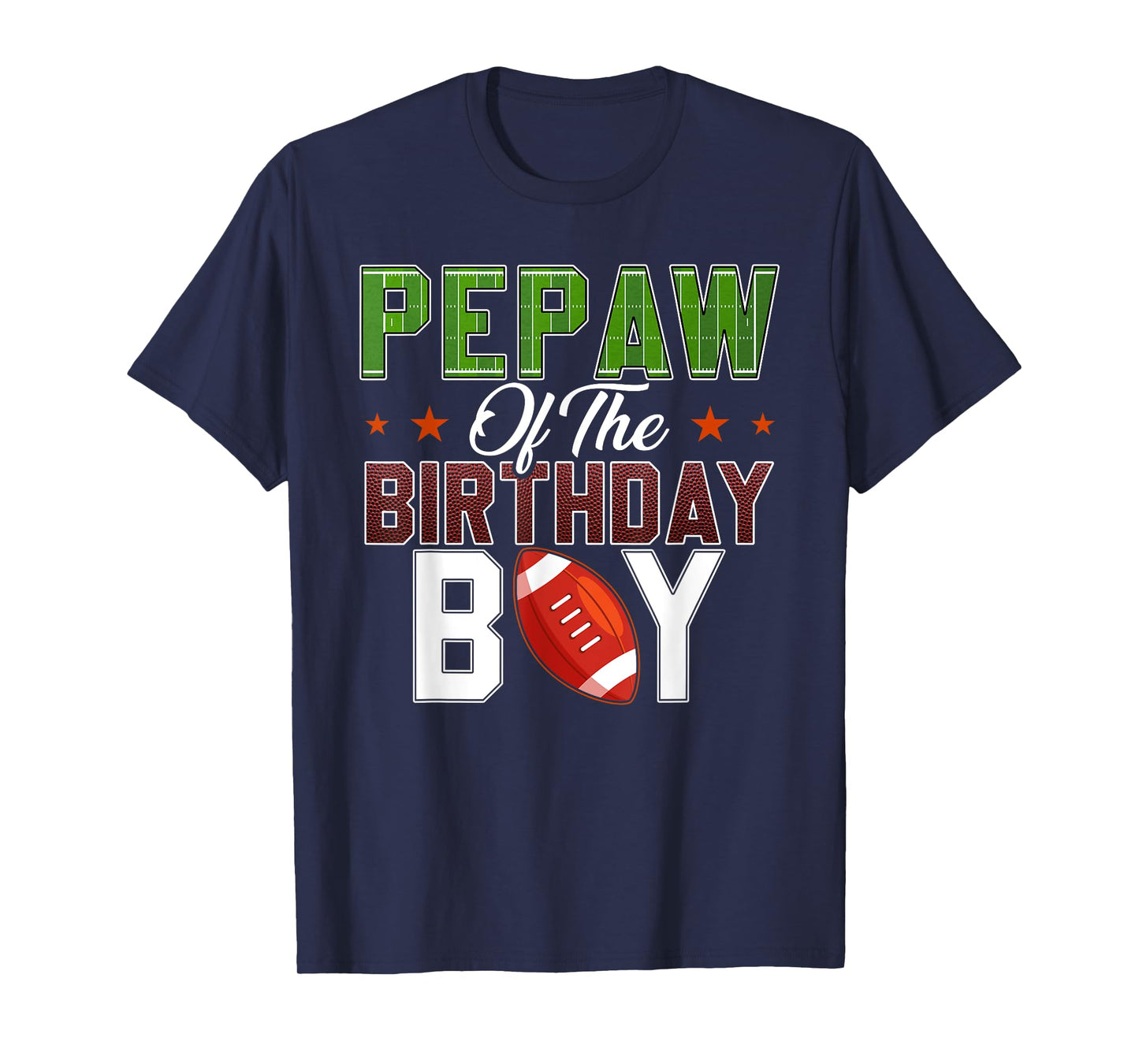 Pepaw of The Birthday Boy Football Party Family Matching T-Shirt