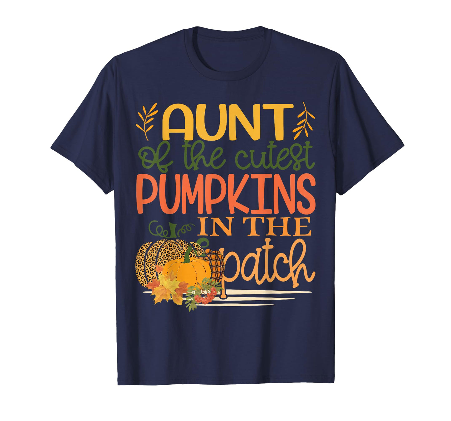 Aunt of The Cutest Pumpkins in The Patch Fall Leopard T-Shirt