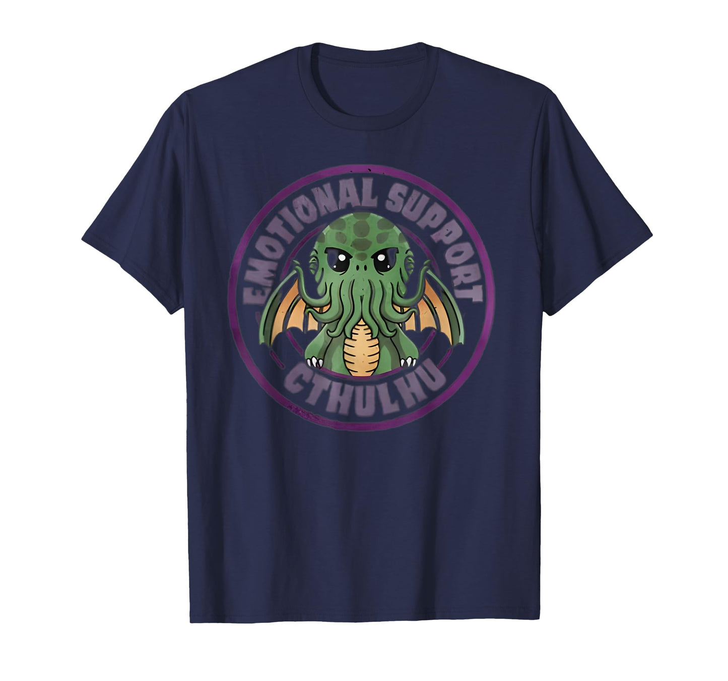 Cool Tees Emotional Support Cthulhu Funny Unisex-Adults, Kids T-Shirt