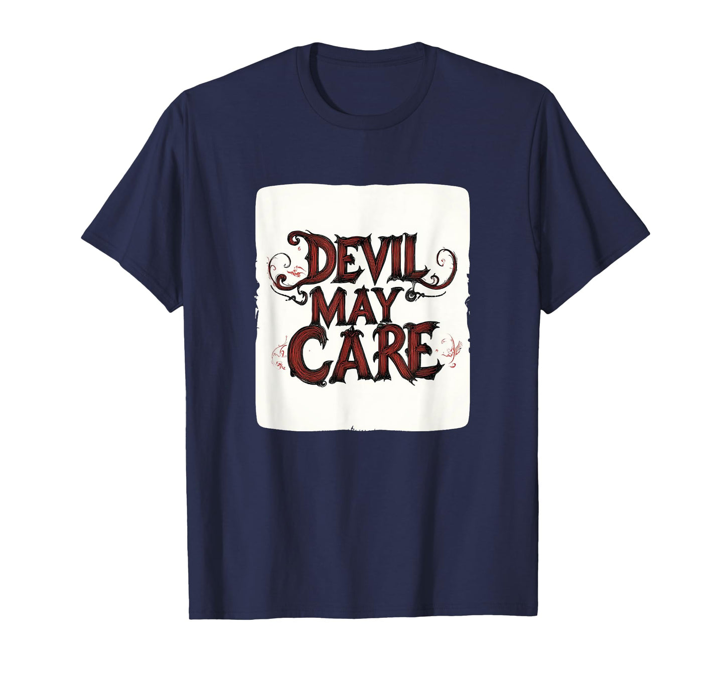 Embrace the Edge with this Devil May Care Emblem Outfit T-Shirt