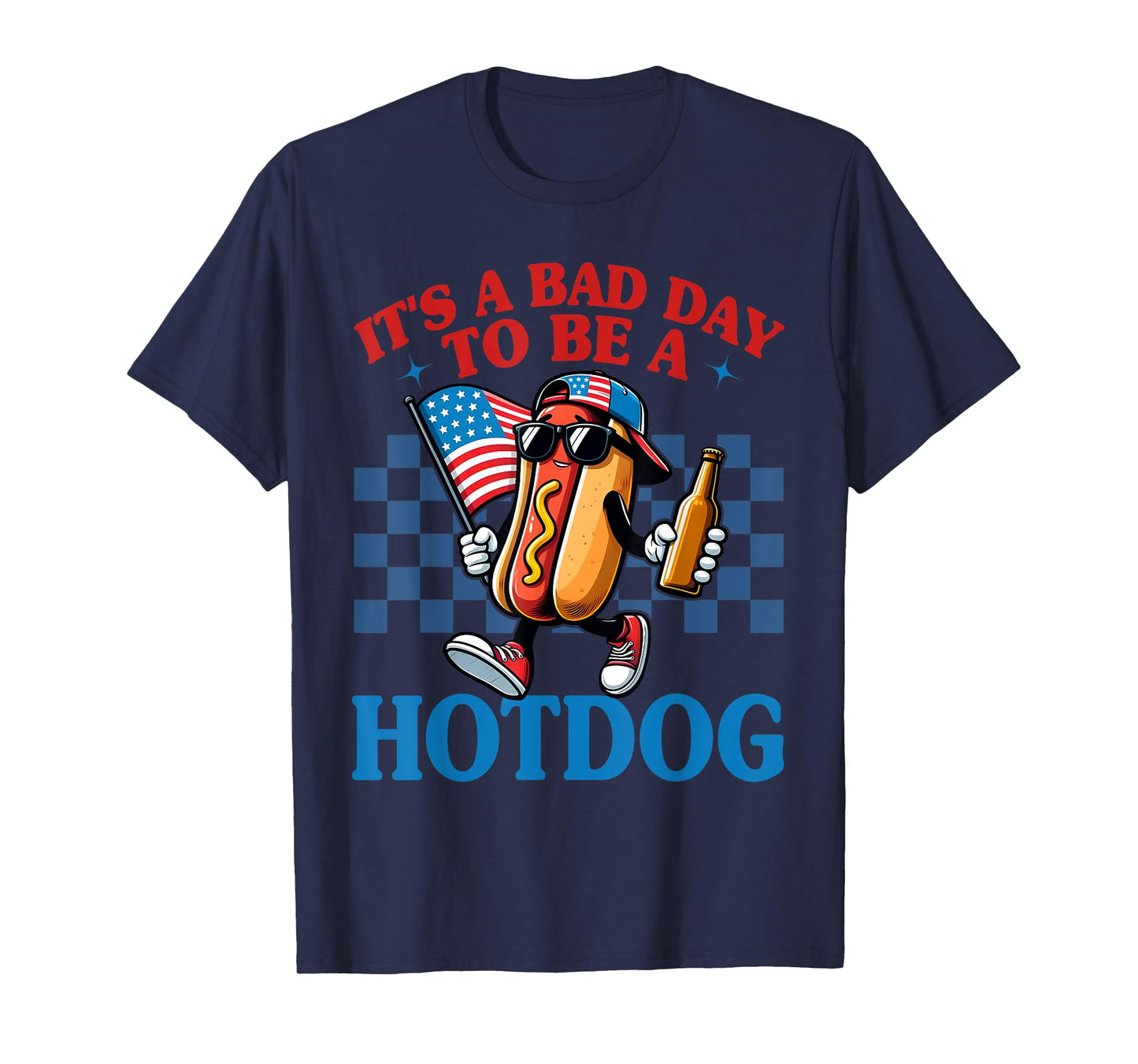 Funny Retro It’s A Bad Day To Be A Hot Dog Lover 4th Of July Men Women Kids T-Shirt