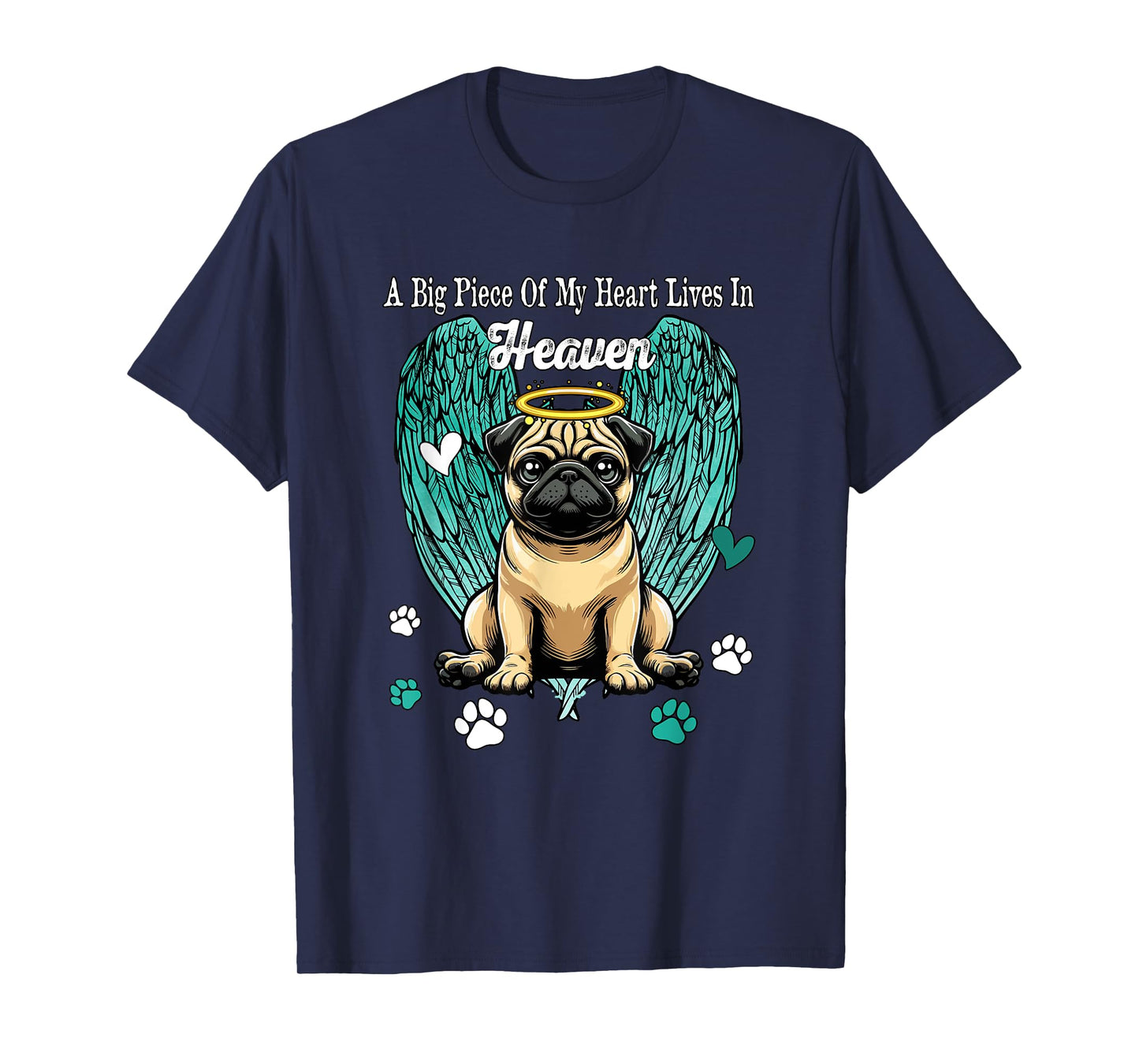 Heart Lives In Heaven Costume Pug Memories Owner T-Shirt
